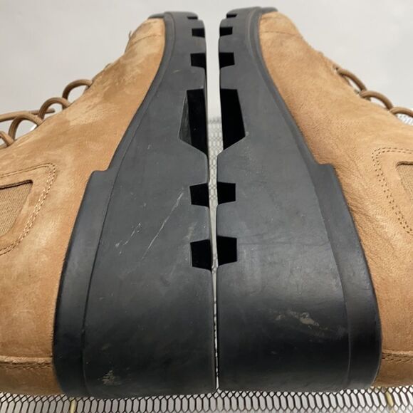 EILEEN FISHER Women Calm Tan Suede Shearling Platform lug‎ Sole Hiker Bootie 7.5 - Picture 9 of 13